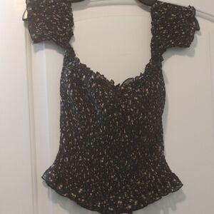 Paper Moon Smocked Crop Top Size L